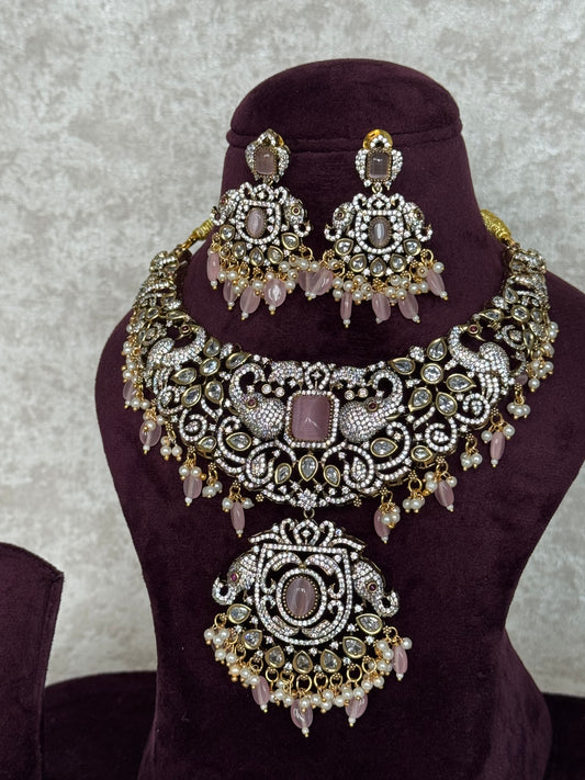 Blush Pink Hasli Necklace Set | The Tara Collection