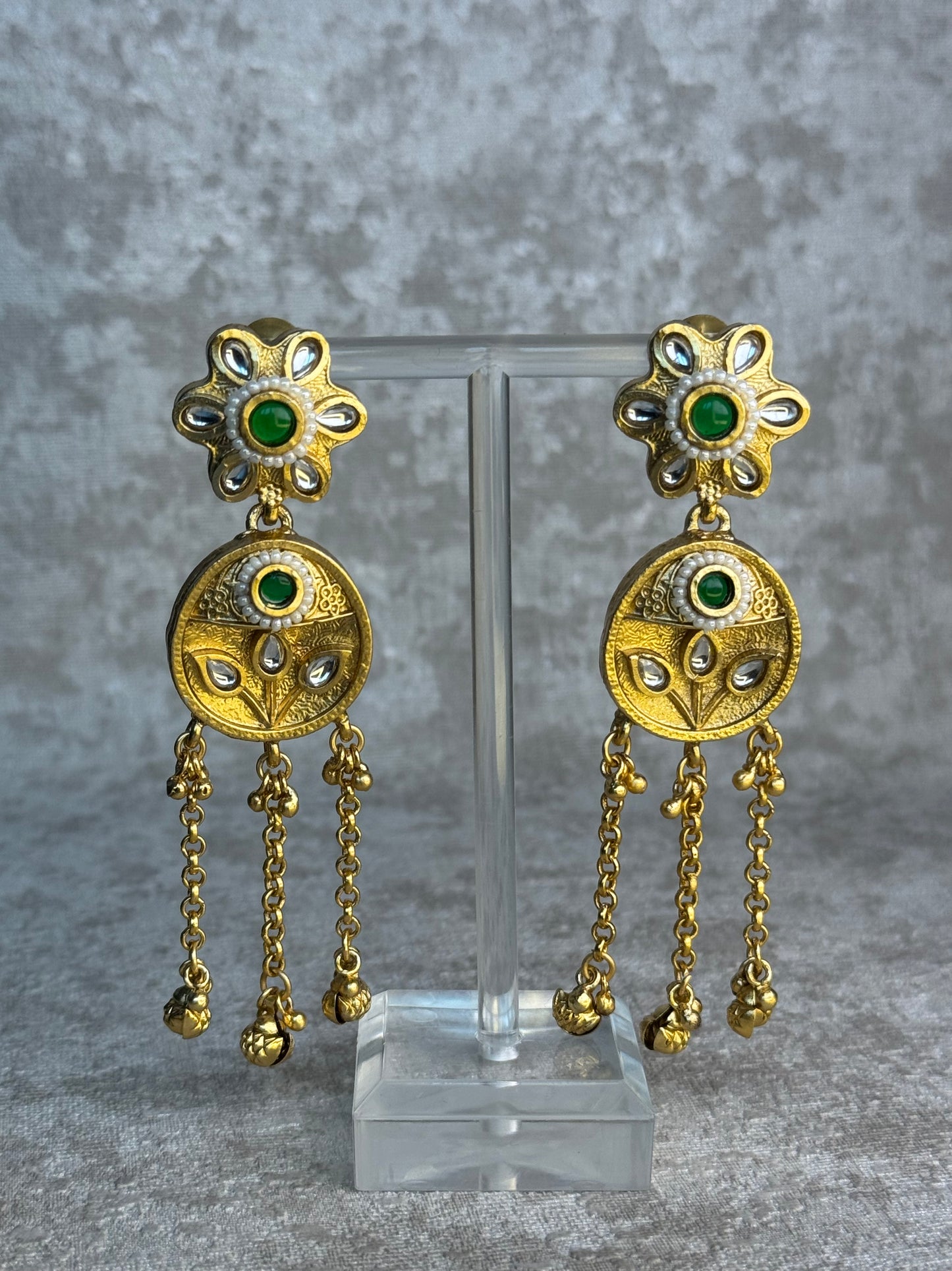 Round Ghungroo Dangling Earrings