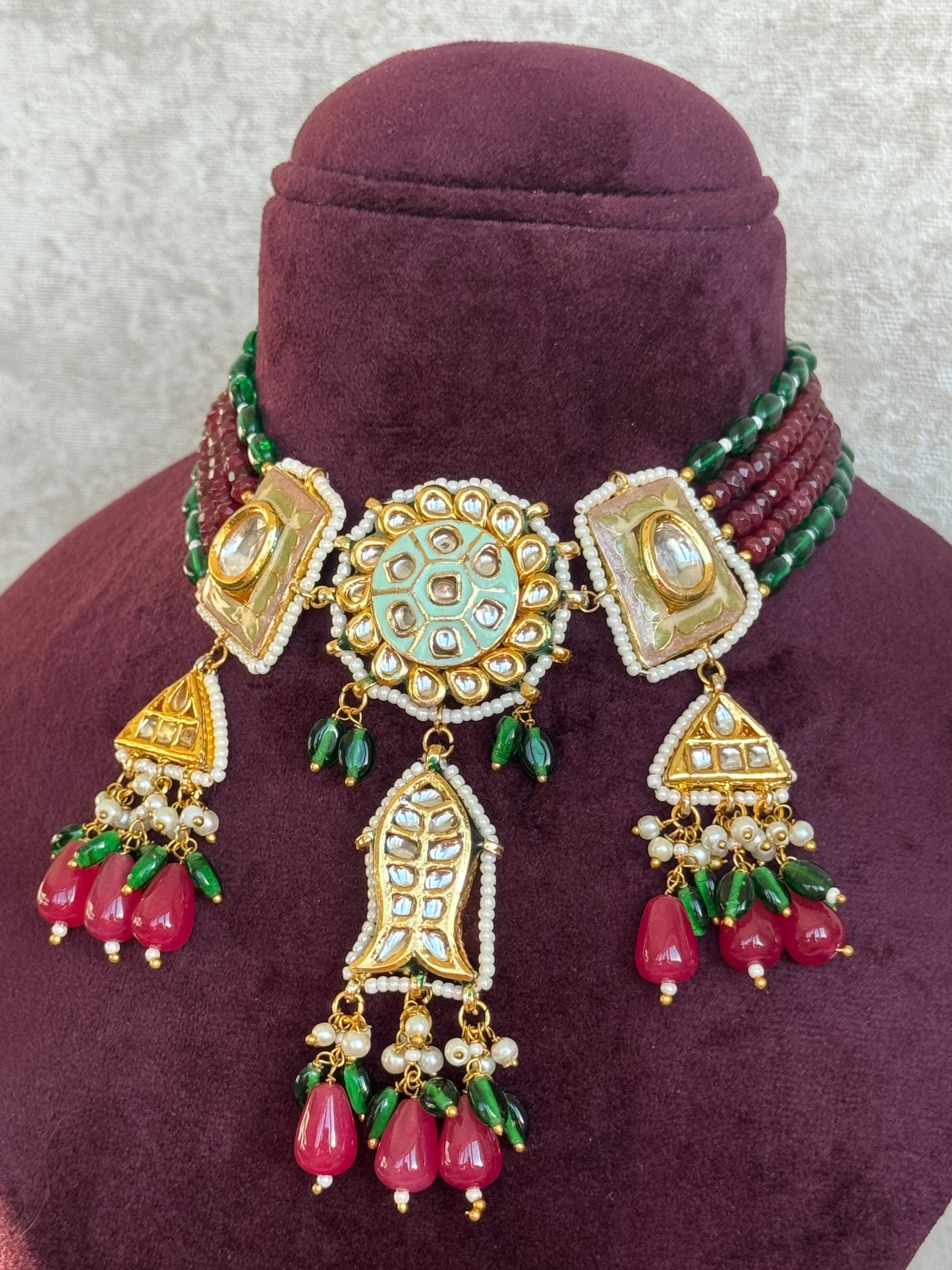 Meenakari Necklace Set | Necklace & Earrings