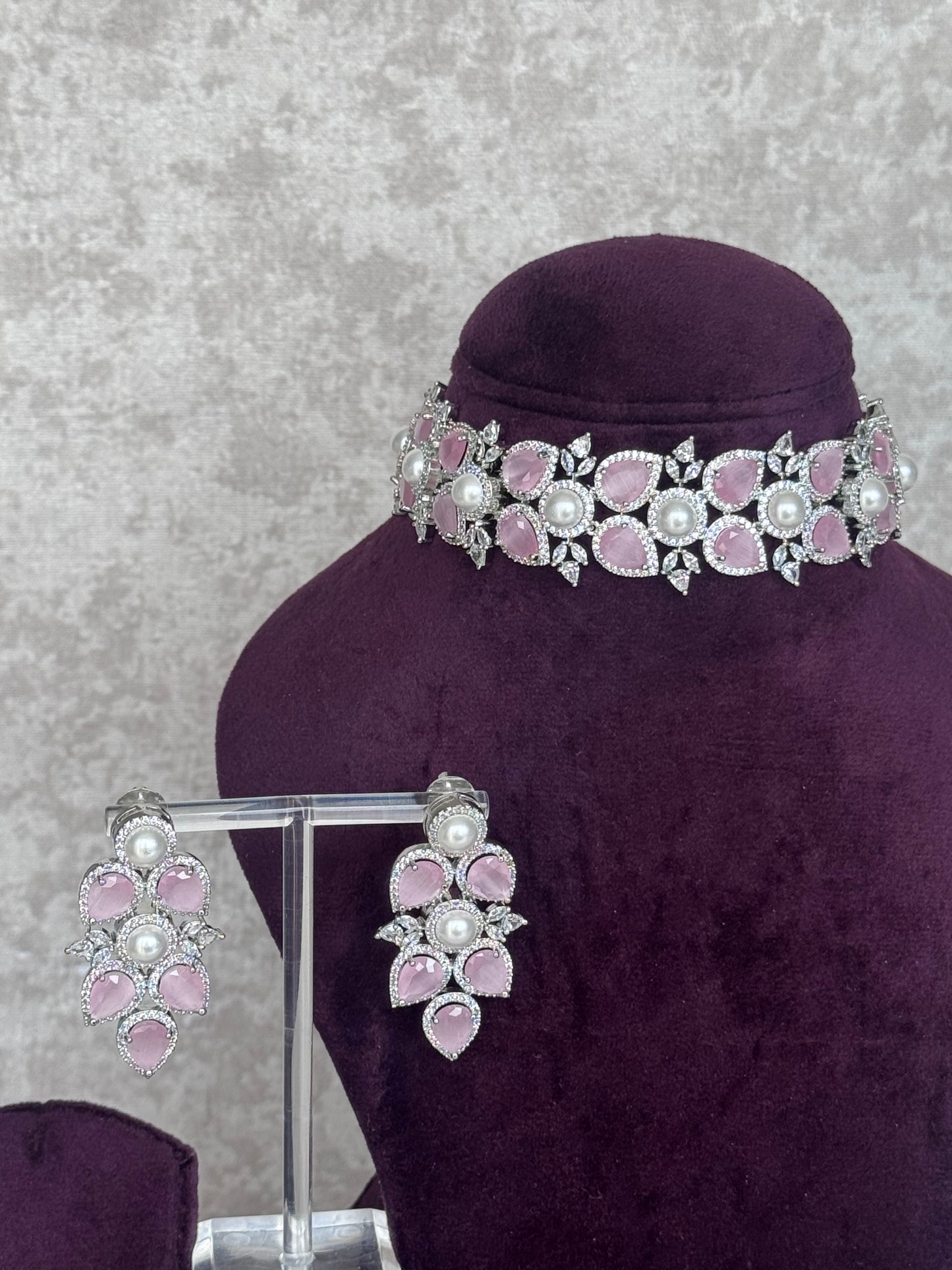 American Diamond Choker Set | The Tara Collection