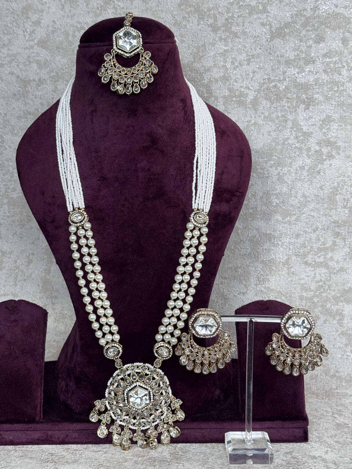 Rajvi - Pearl Long Necklace Set | The Tara Collection