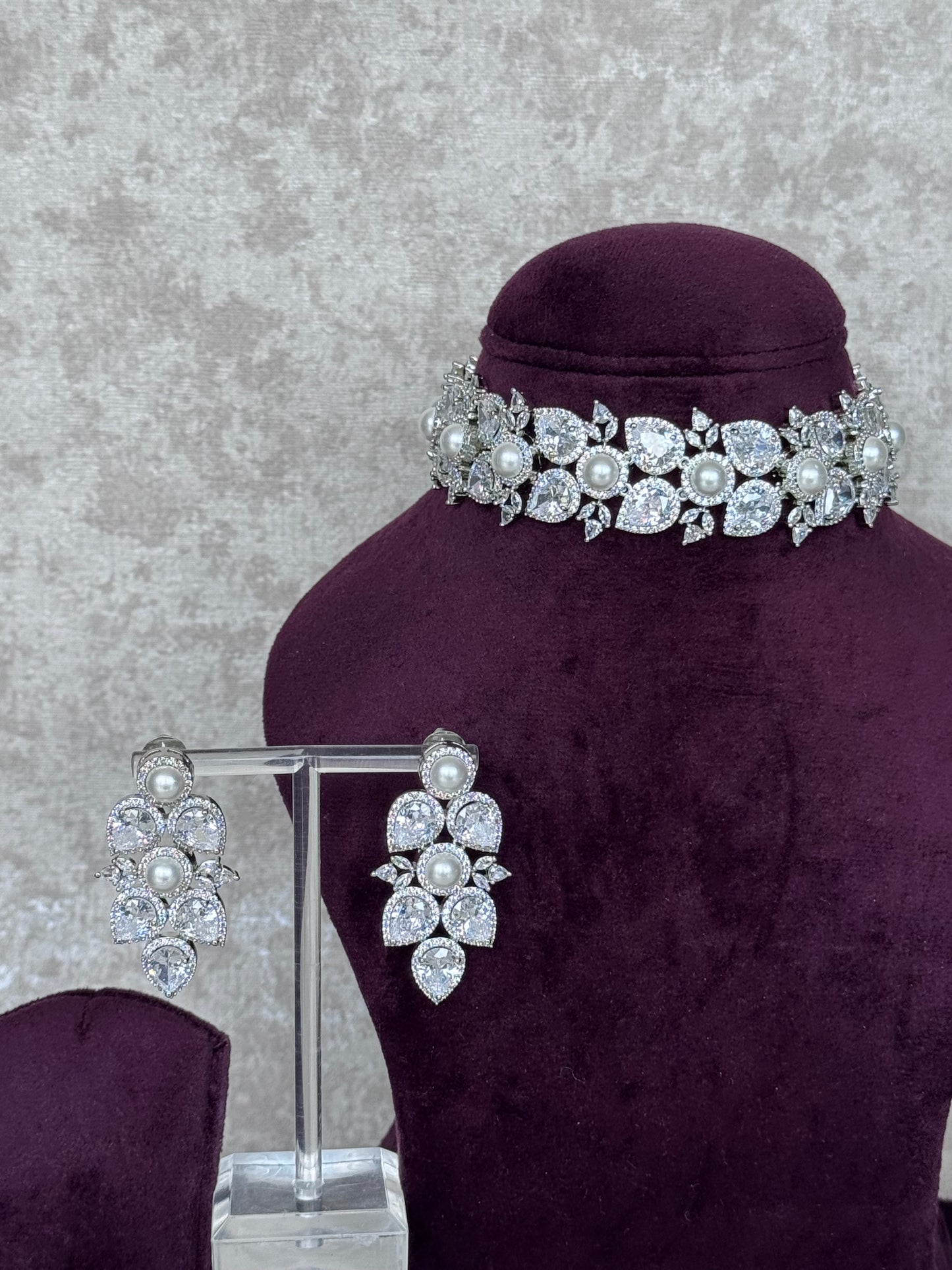 American Diamond Choker Set | The Tara Collection