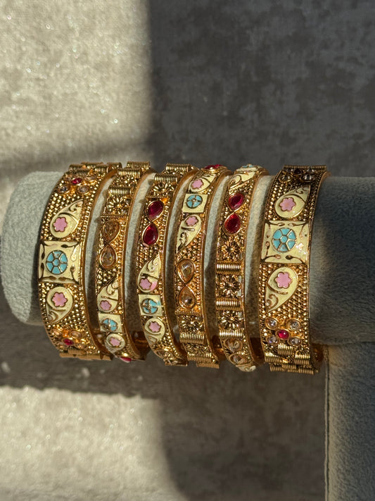 Heritage Meenakari Bangle Set (6 piece)
