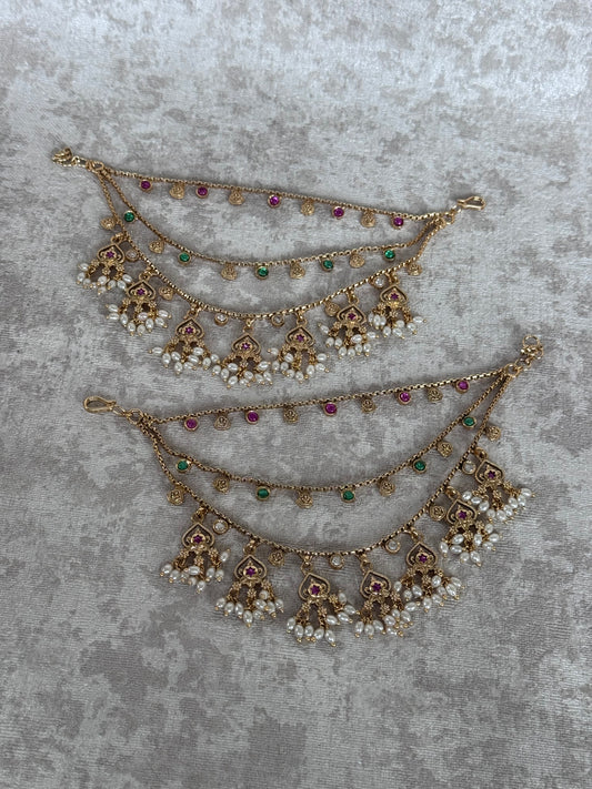 Gold Plated Moti Sahara (Ear Chain) | The Tara Collection