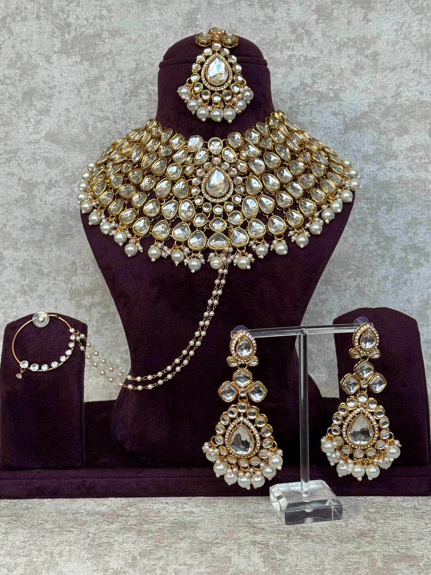 Semi Bridal Necklace Set | The Tara Collection