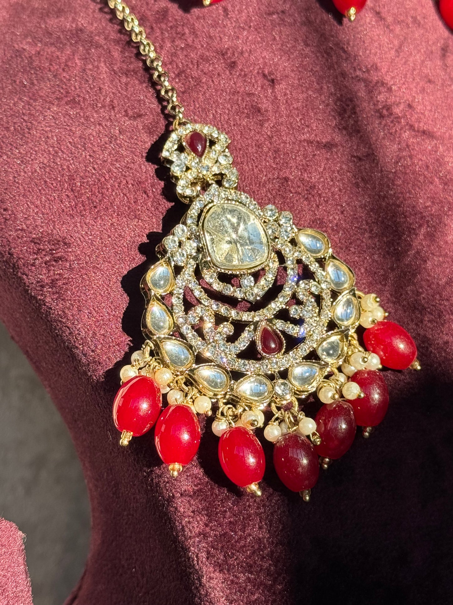 Kundan & Beaded Choker Set | Necklace, Earrings, Tikka