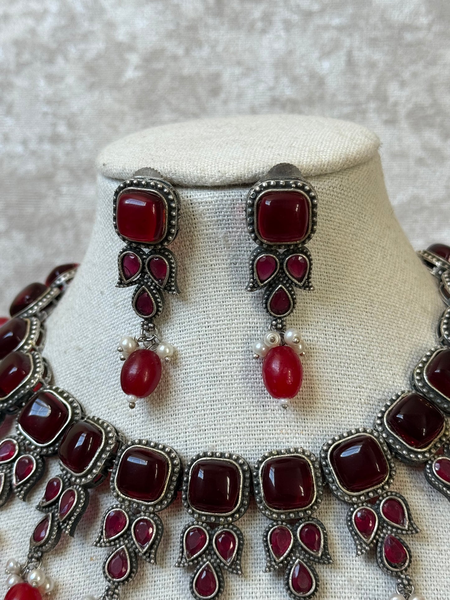 Oxidised Silver Necklace Set | The Tara Collection