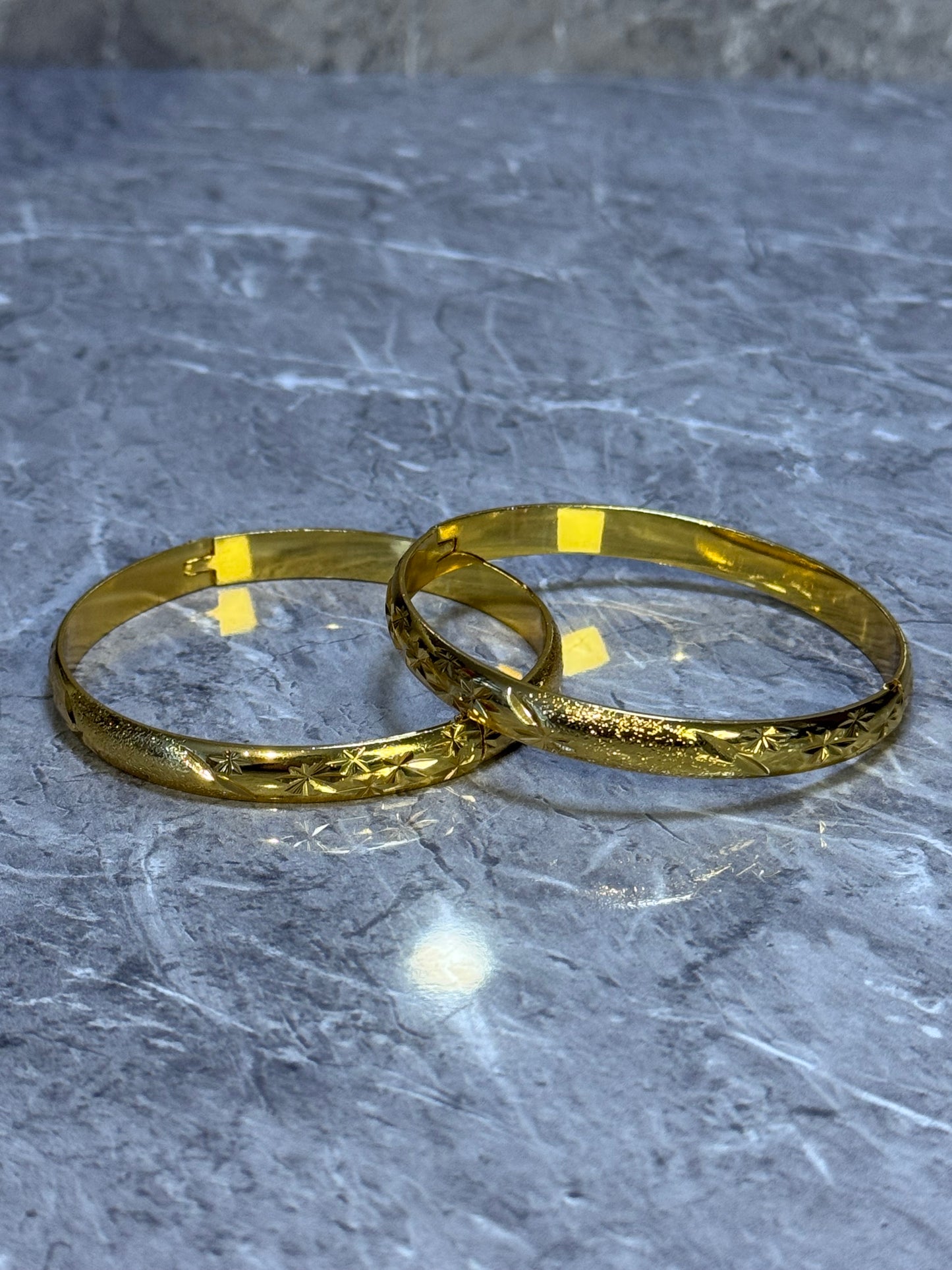Micro Gold Bangles Pair | The Tara Collection