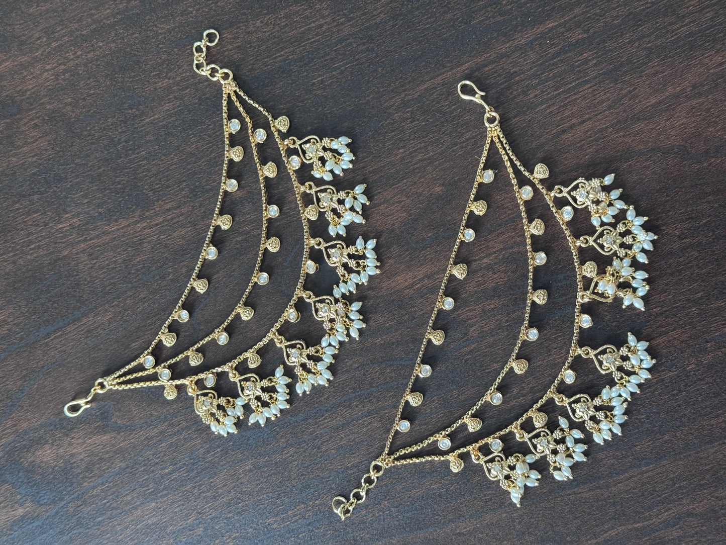 Gold Plated Moti Sahara (Ear Chain) | The Tara Collection