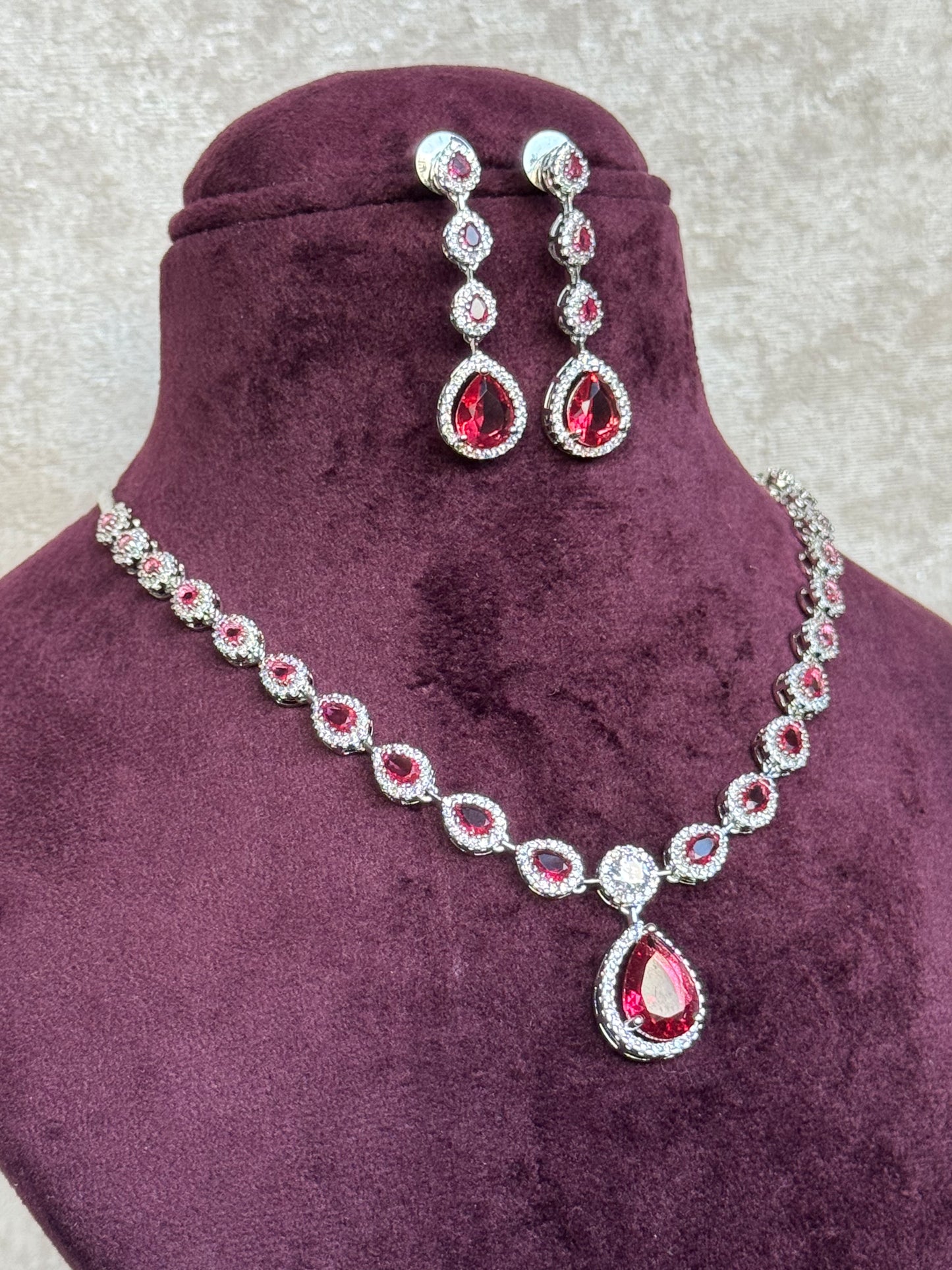 Simple AD Necklace Set | Necklace & Earrings