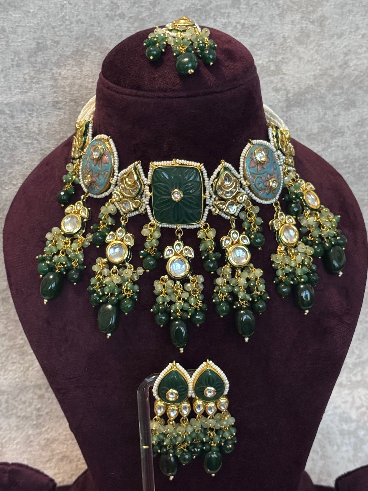 Ishani - Statement Meenakari & Kundan Necklace Set | The Tara Collection