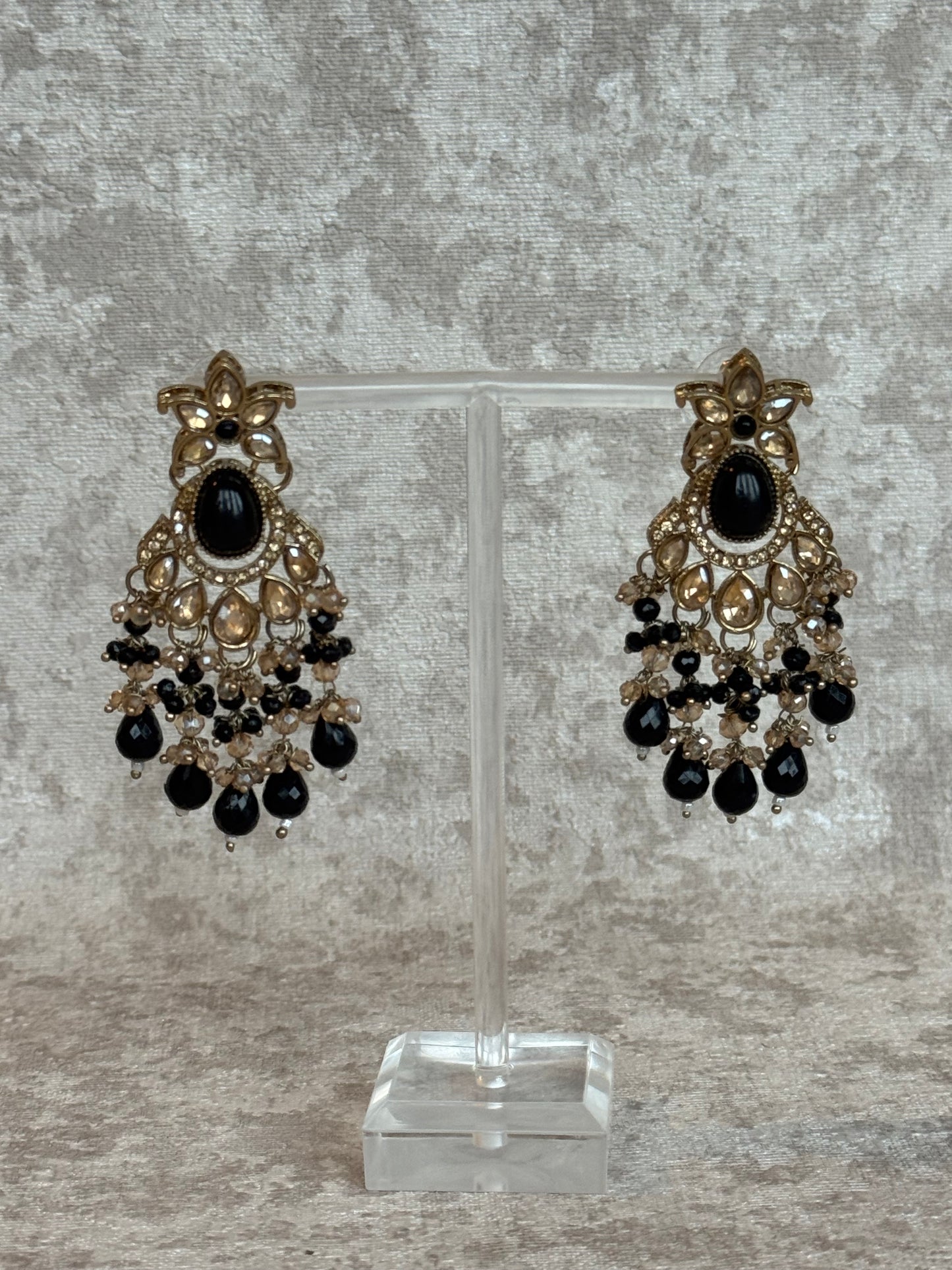 Polki Statement Oval Stone Earrings