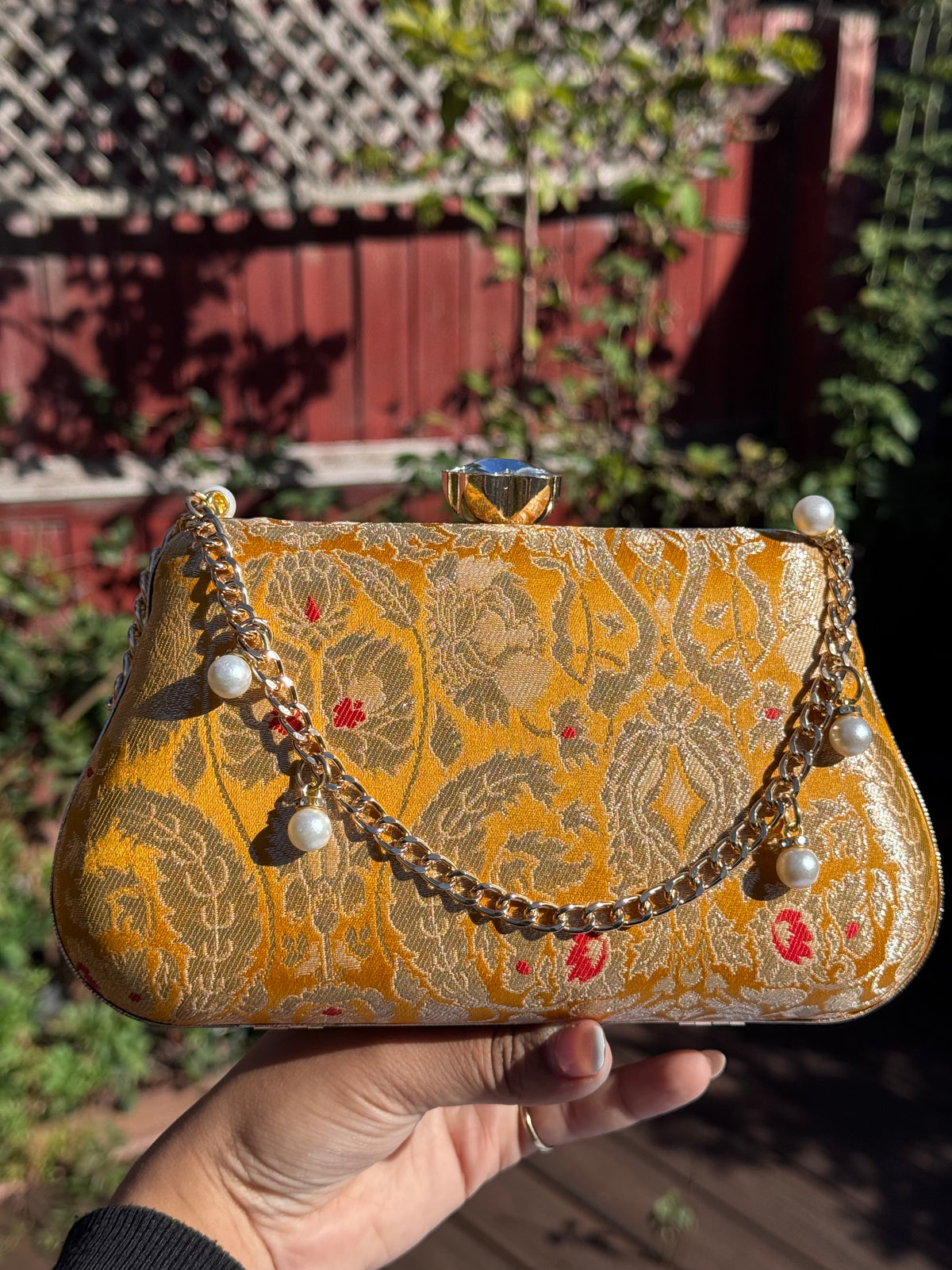 Kashvi Clutch Bag | Pure Banarasi Silk Clutch Purse | The Tara Collection