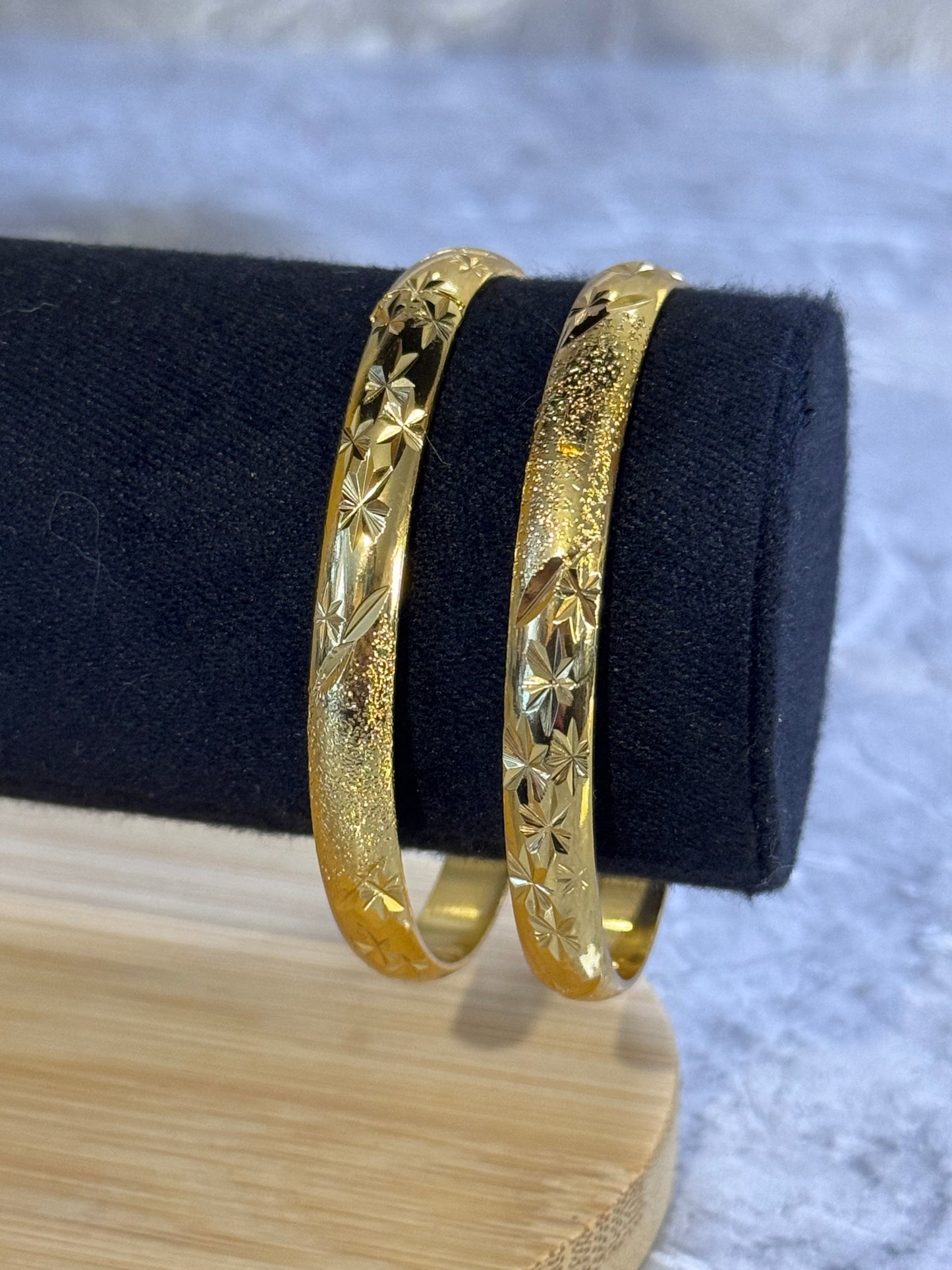 Micro Gold Bangles Pair | The Tara Collection