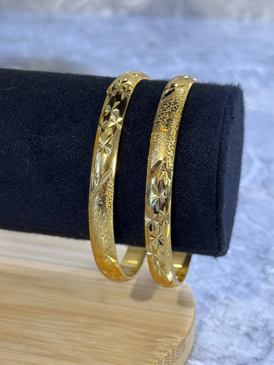 Micro Gold Bangles Pair | The Tara Collection