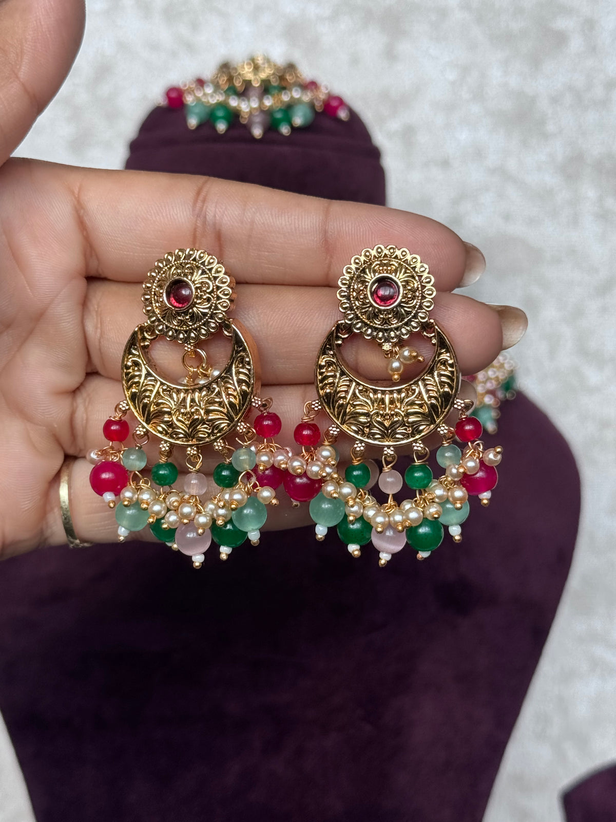 Sharvani - Antique Gold Choker Set | The Tara Collection