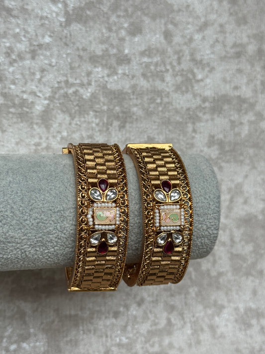 Heritage Meenakari Bangle Pair | Size: 2.6 | The Tara Collection