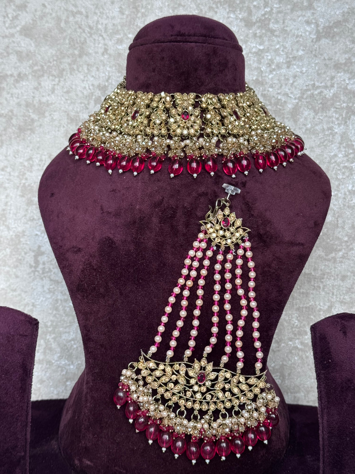 Zainab - Antique Ruby Bridal Jewellery Set | The Tara Collection
