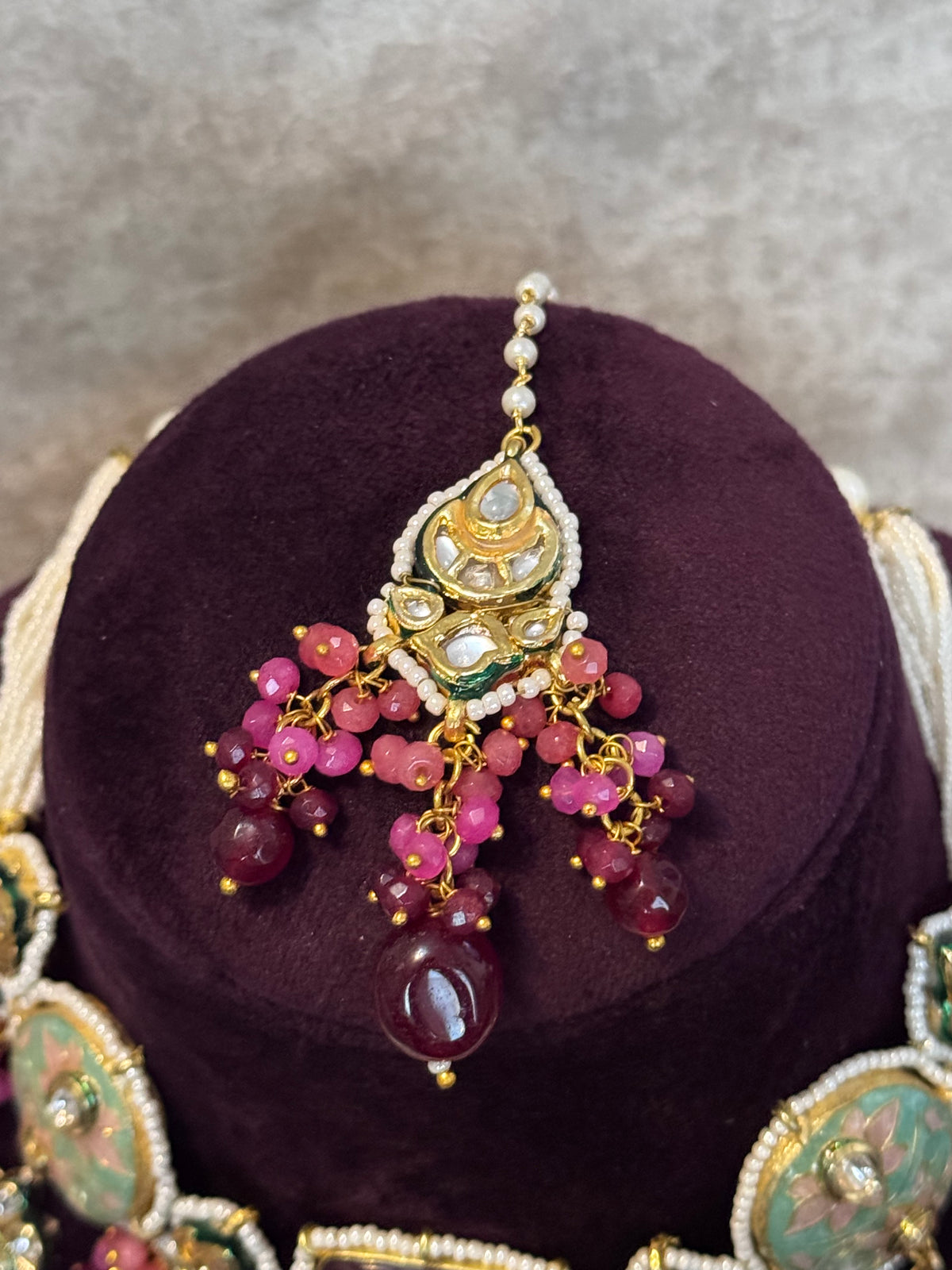 Ishani - Statement Meenakari & Kundan Necklace Set | The Tara Collection
