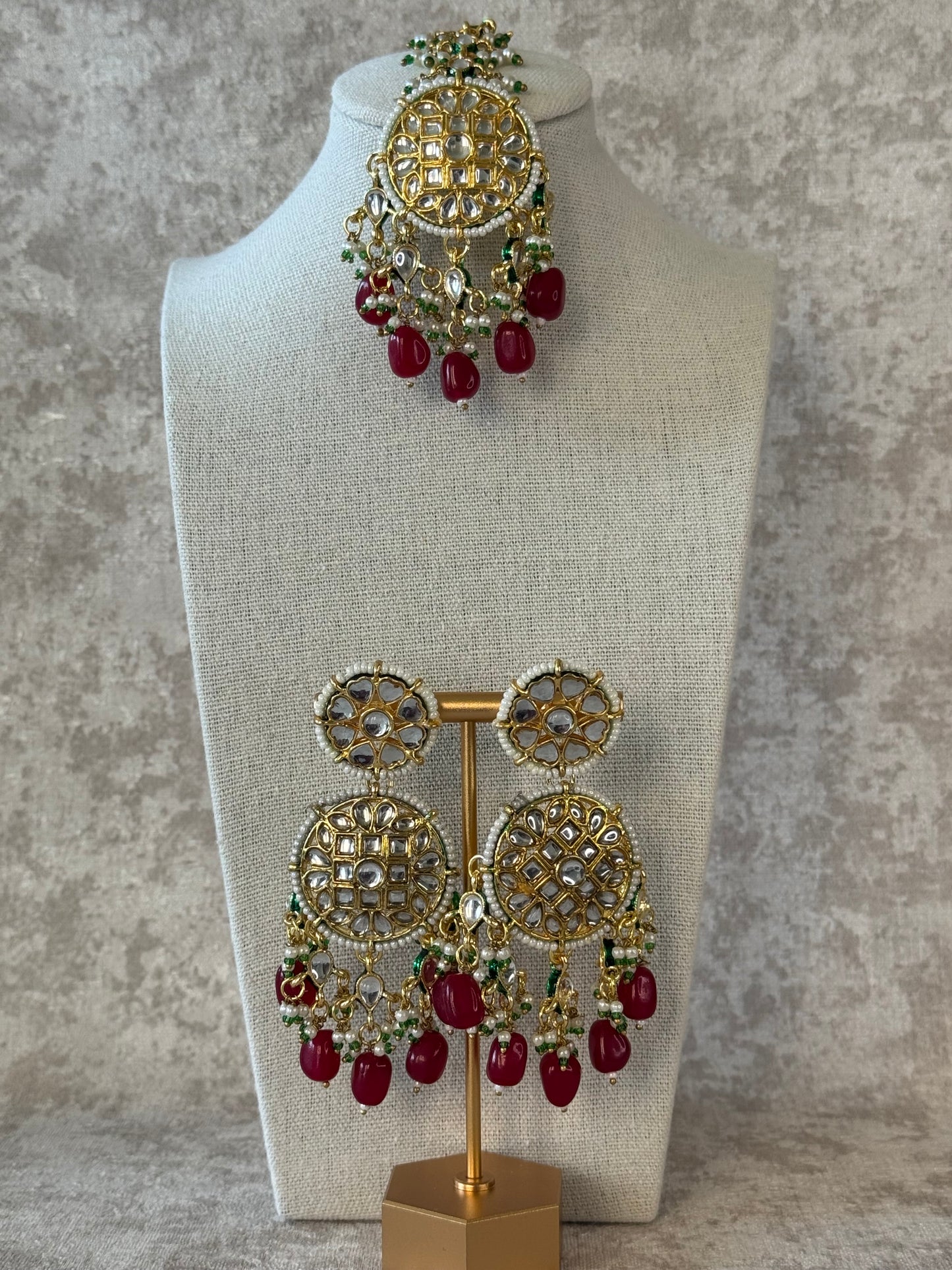 Statement Earring & Tikka Set