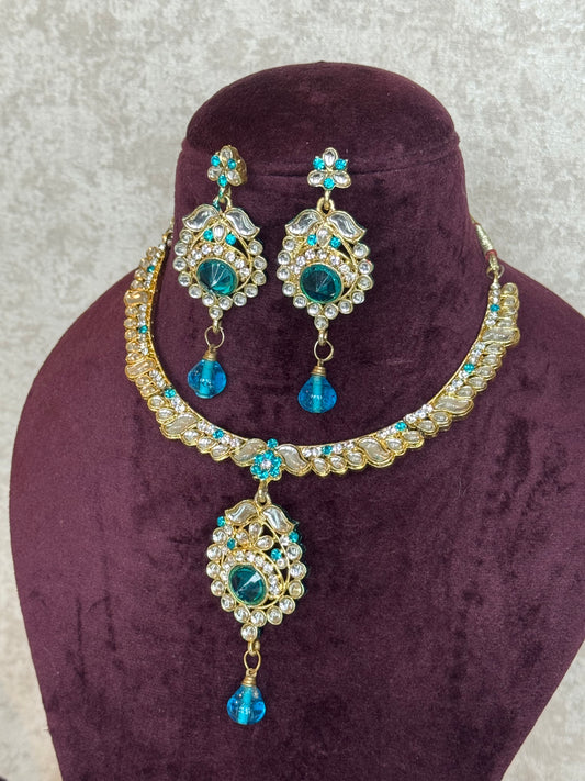 Blue Hasli Necklace Set | The Tara Collection