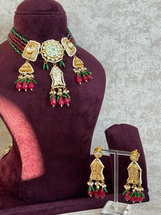 Meenakari Necklace Set | Necklace & Earrings