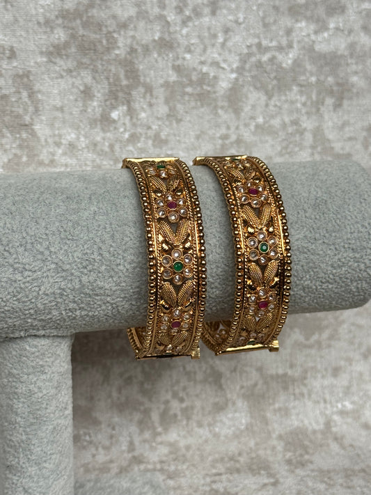 Ruby Green Bangle Set | The Tara Collection