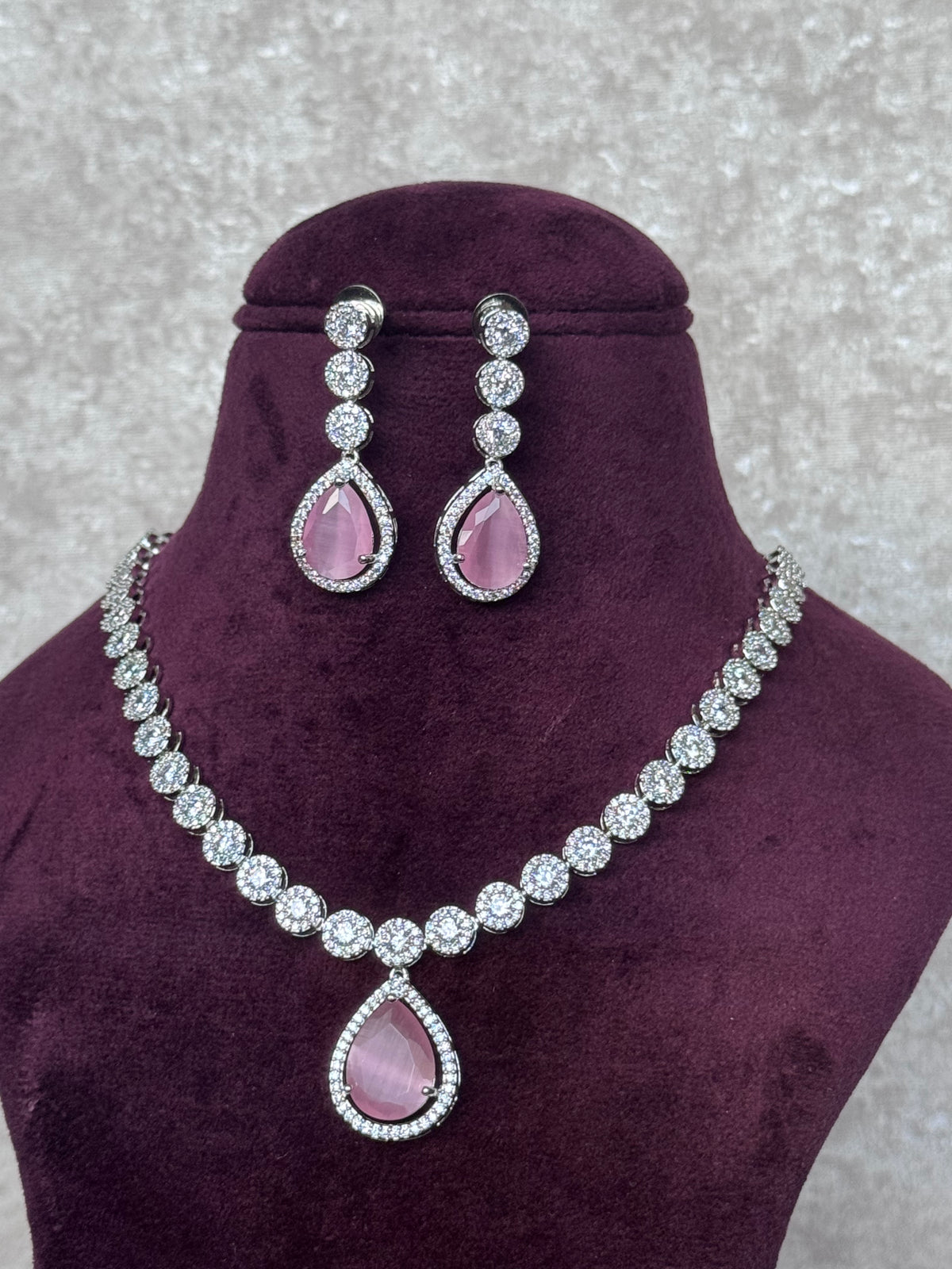 Amaya - American Diamond Necklace Set | The Tara Collection