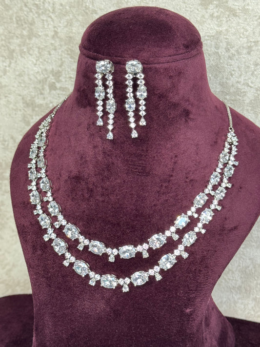 Double Layered AD Necklace Set