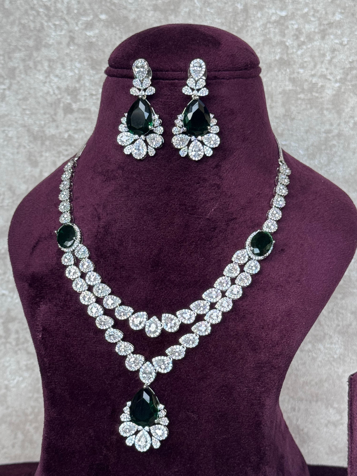 Rhea - American Diamond Necklace Set | The Tara Collection