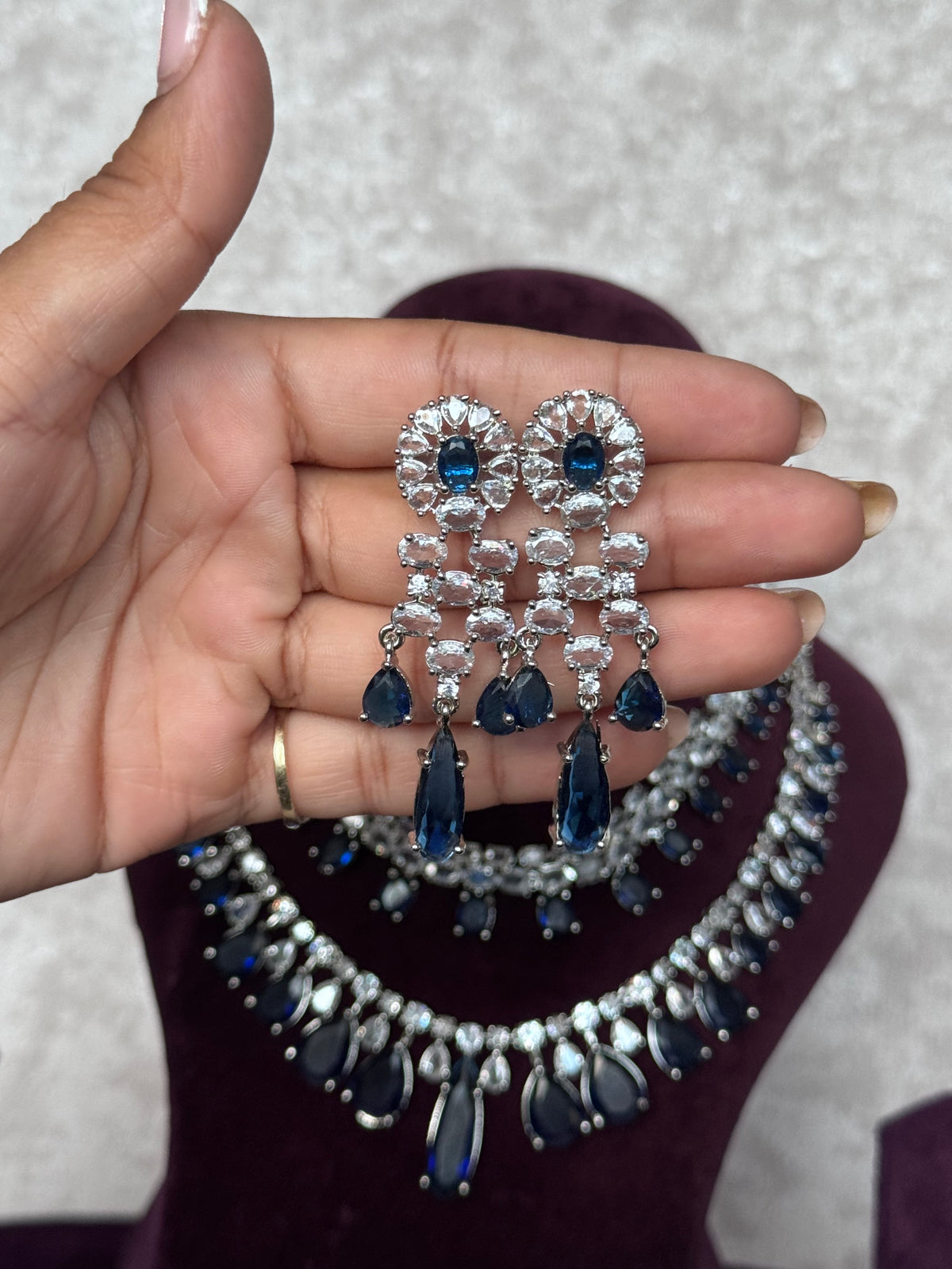 Aarohi - American Diamond Statement Set | The Tara Collection