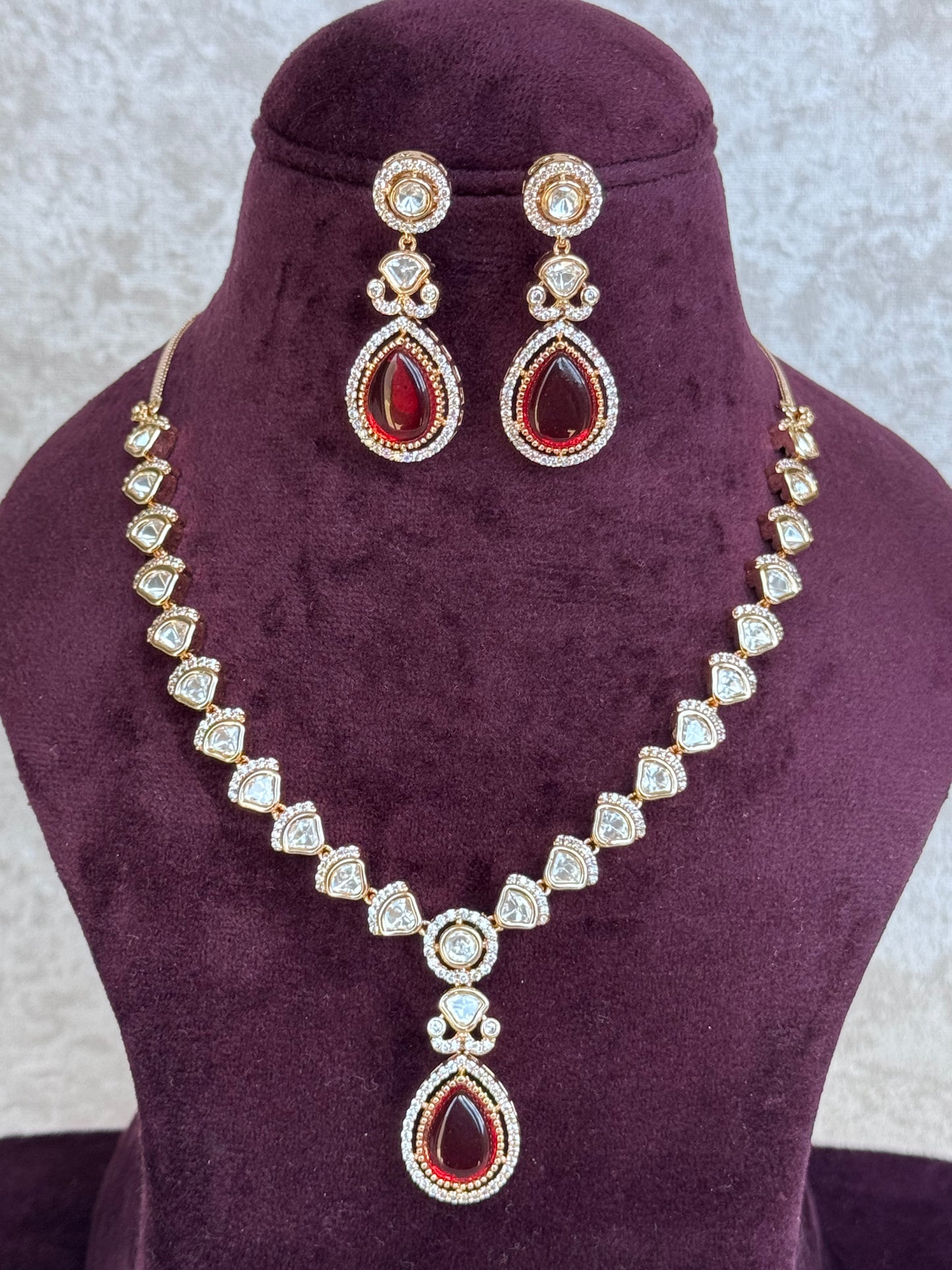 Gold Kundan Stone Necklace Set | The Tara Collection