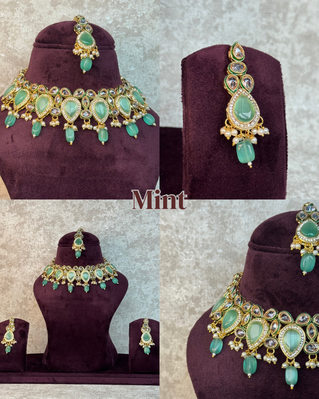 Crystal Stone Style Necklace Set
