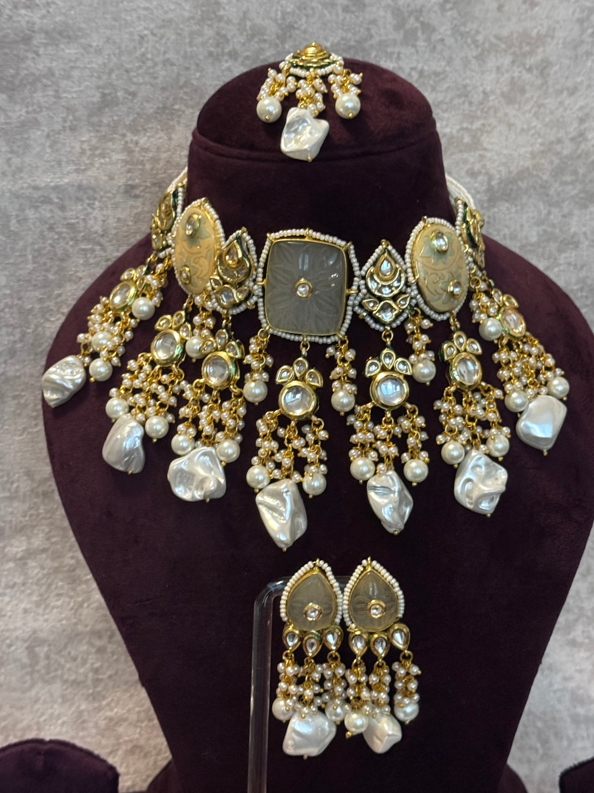 Ishani - Statement Meenakari & Kundan Necklace Set | The Tara Collection