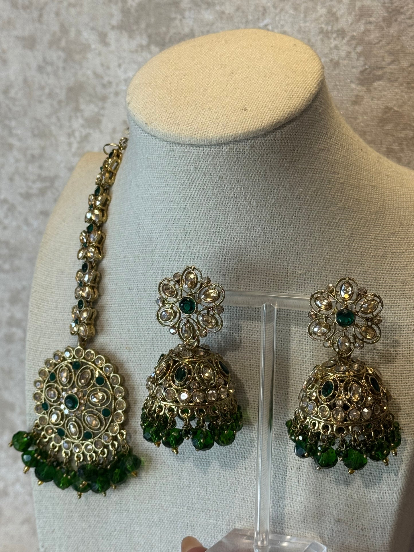 Polki Earring Tikka Set