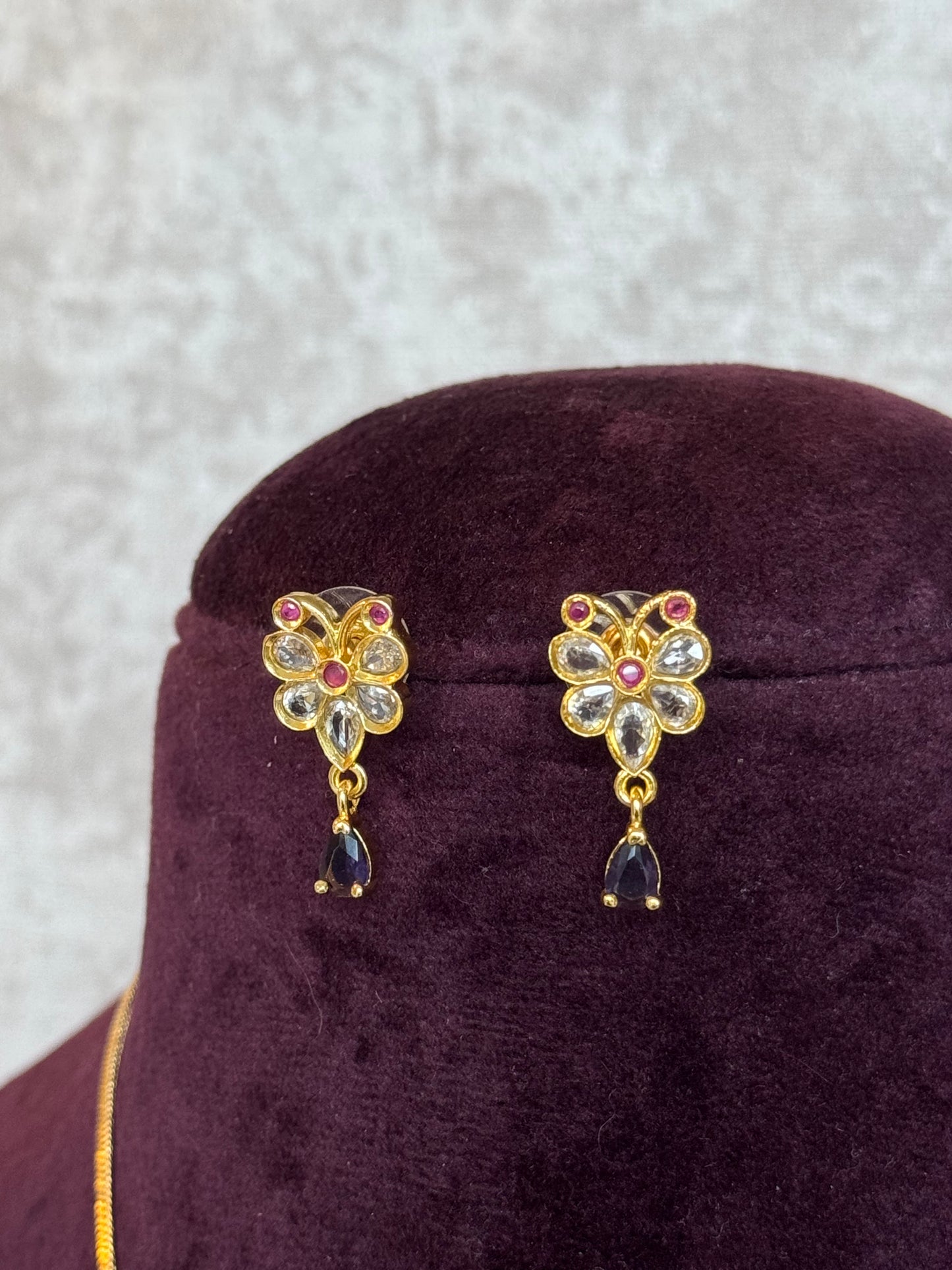 Dainty Gold Pendant Set | Necklace & Studs | The Tara Collection