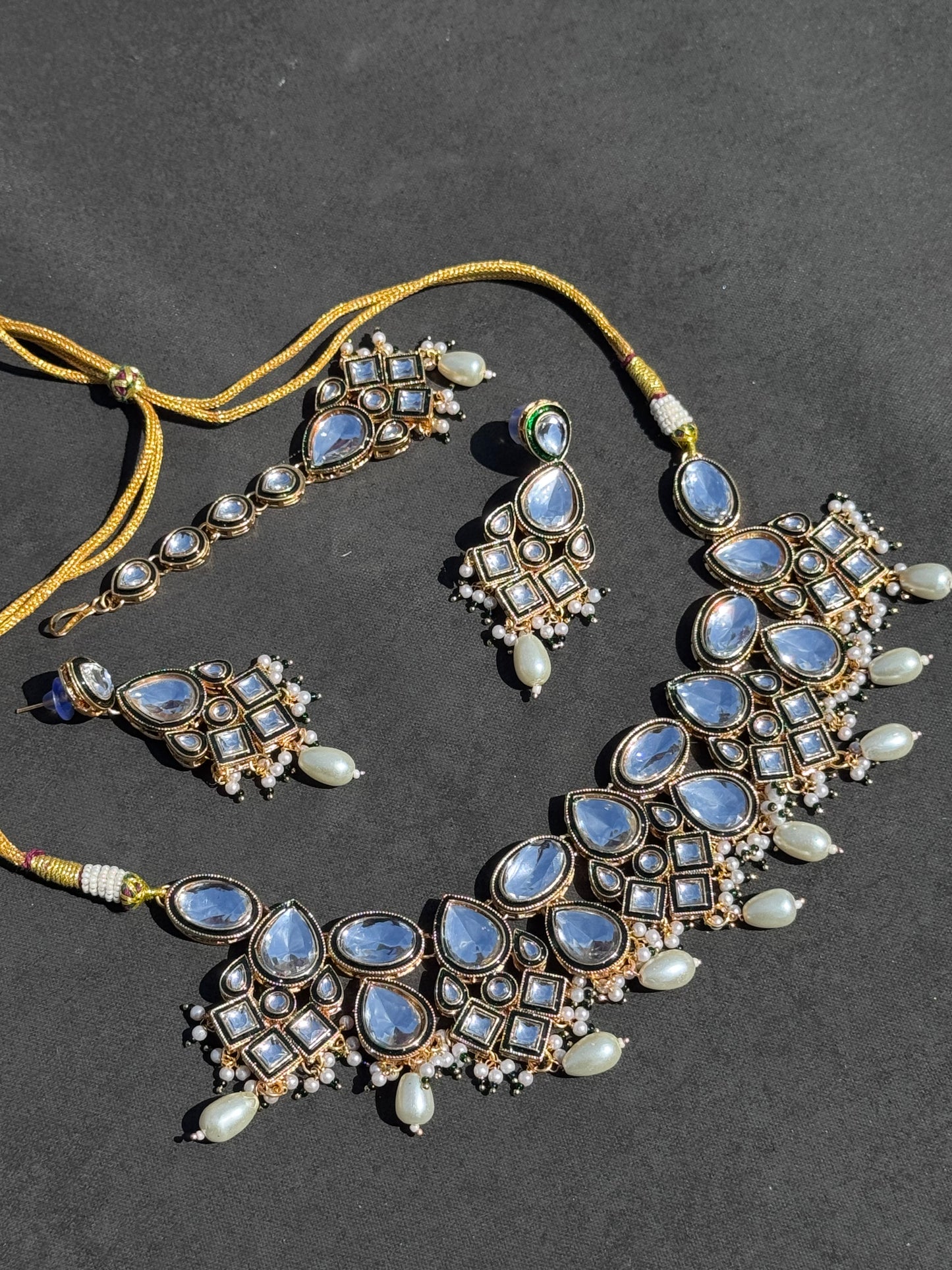 Kundan Style Necklace Set with Meenakari | The Tara Collection