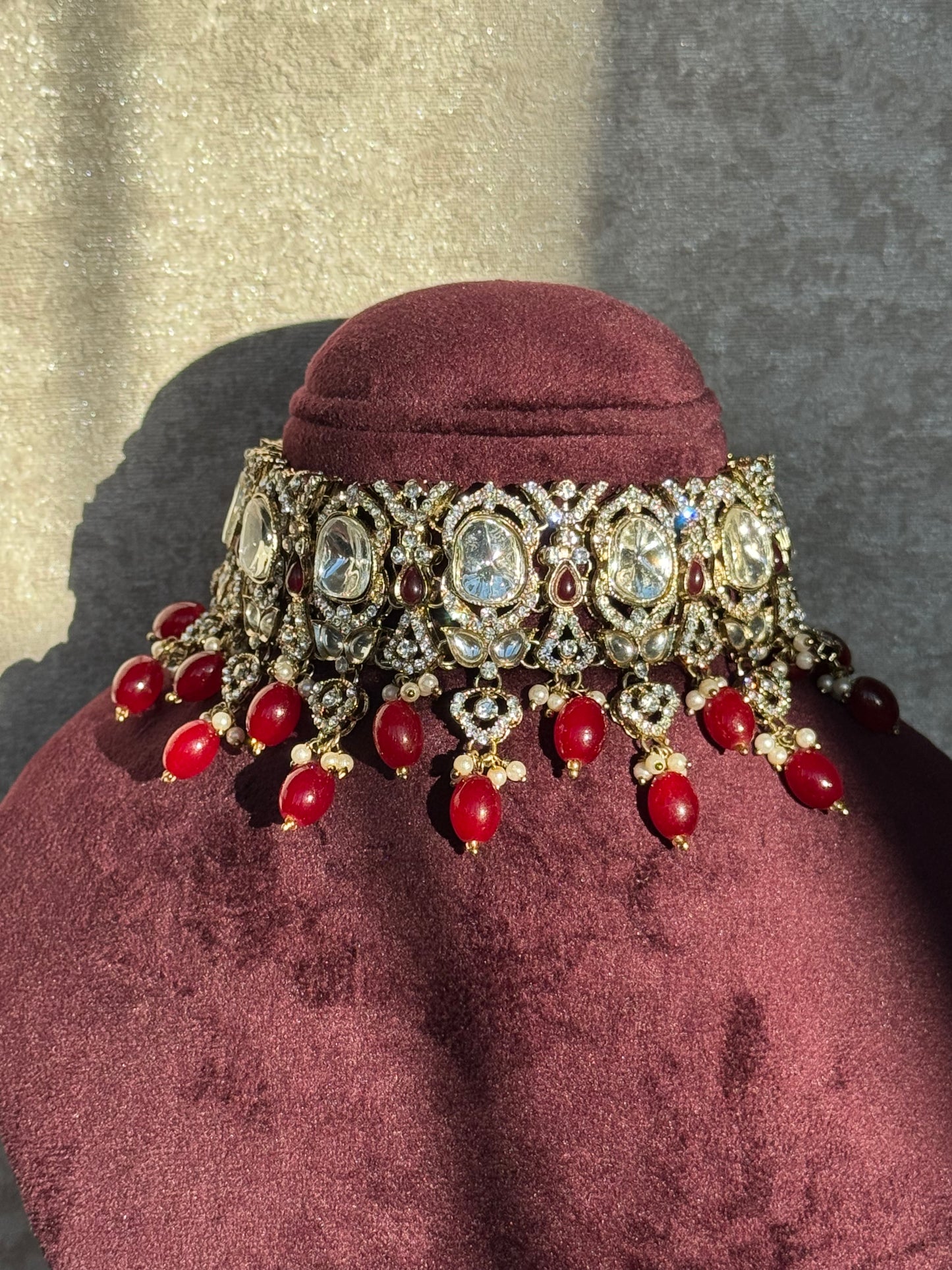 Kundan & Beaded Choker Set | Necklace, Earrings, Tikka