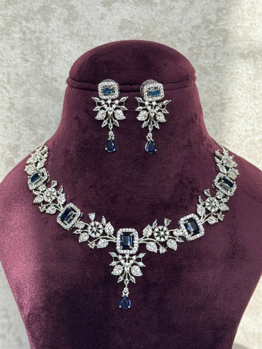 Leaf Design American Diamond Necklace Set | The Tara Collection