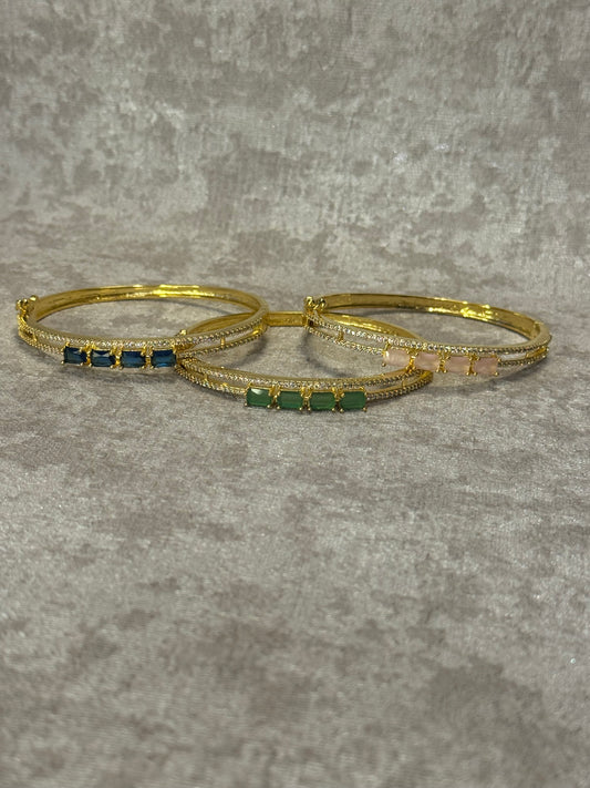 AD & Gold Openable Bangle
