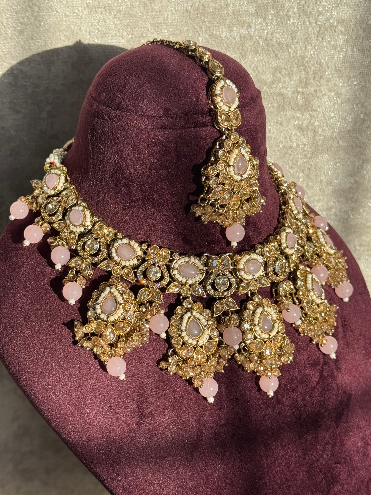 Polki Necklace Set | Necklace, Earrings & Tikka