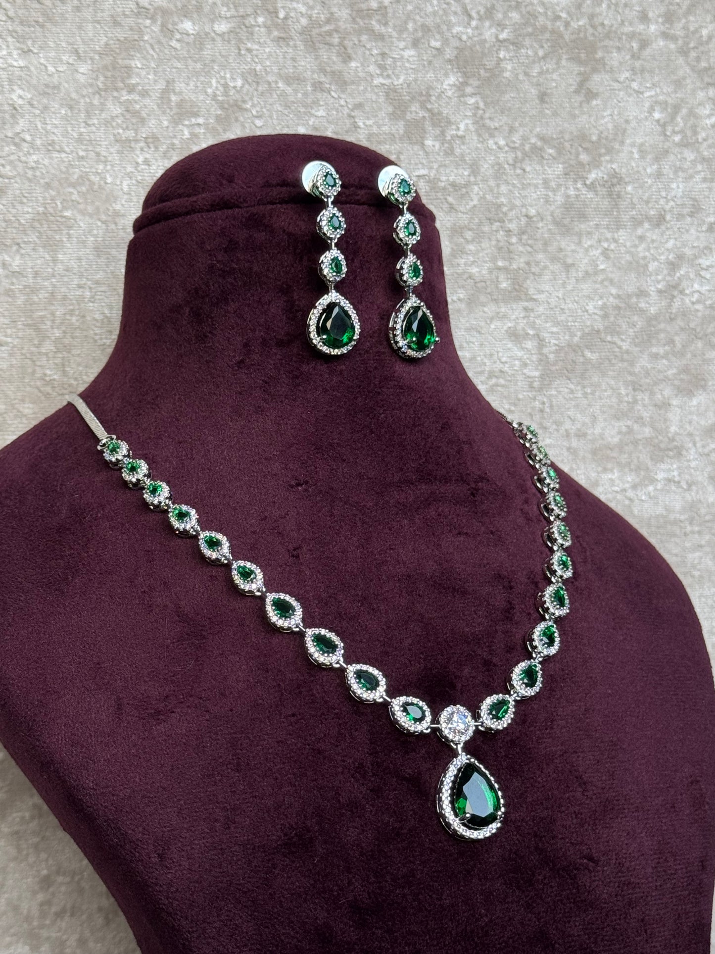 Simple AD Necklace Set | Necklace & Earrings