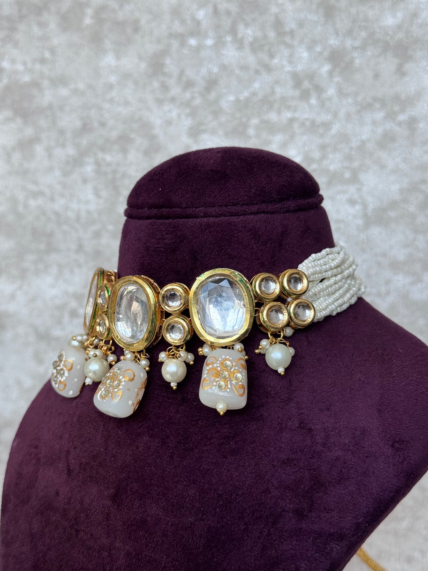 Ivory Kundan Choker Set | The Tara Collection