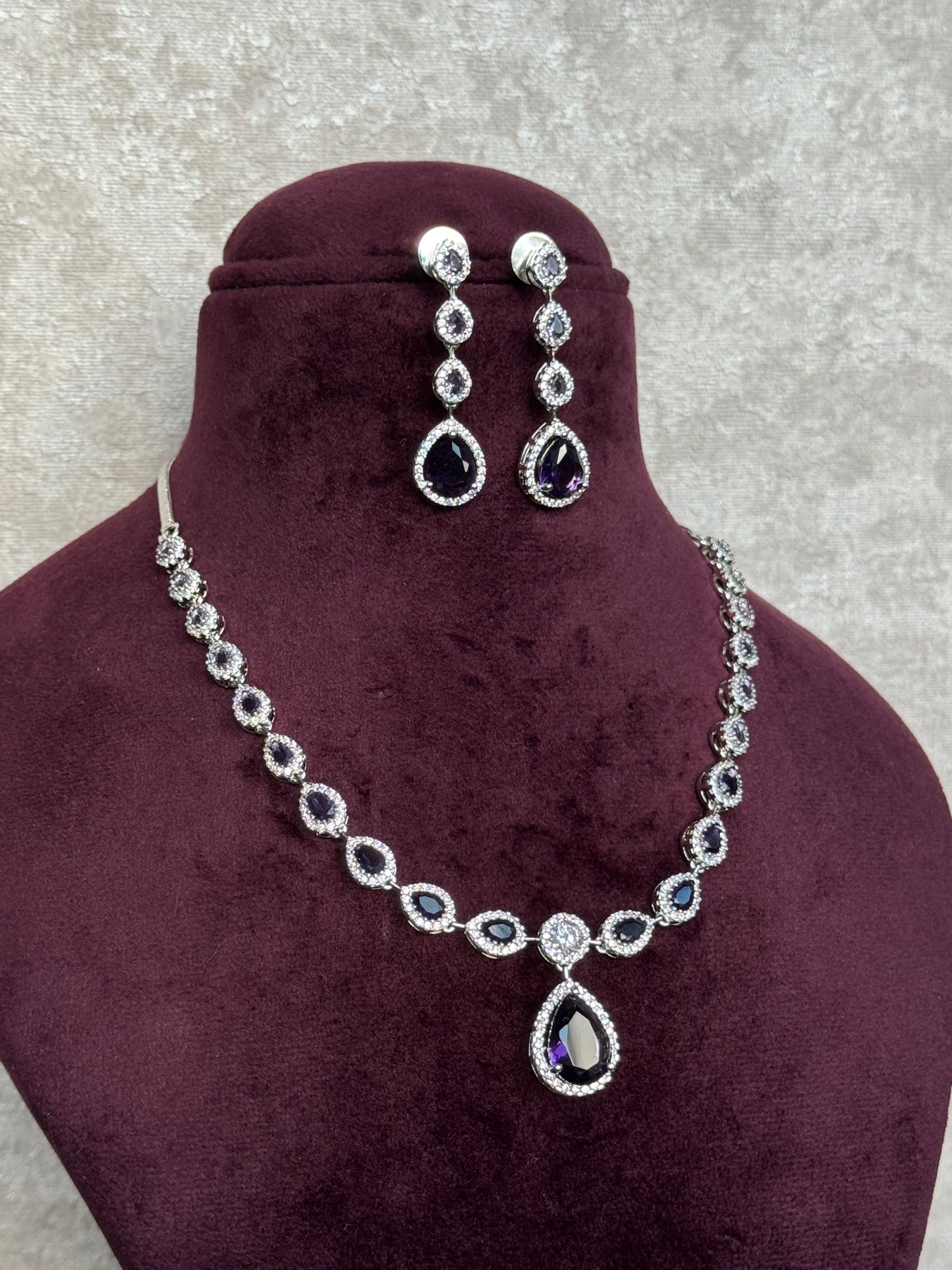 Simple AD Necklace Set | Necklace & Earrings