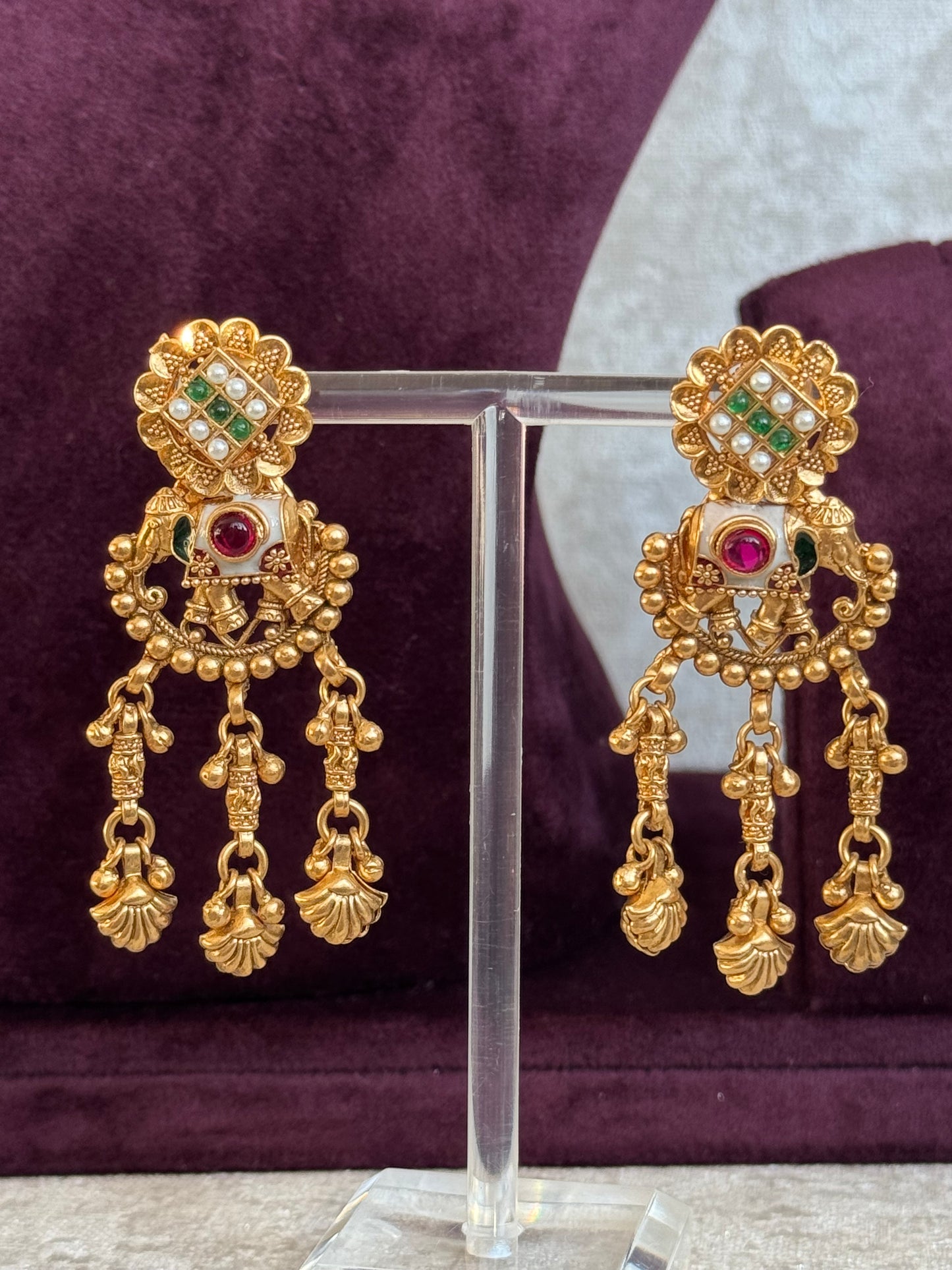 Heritage Necklace Set with Elephant Motif | Necklace & Earrings