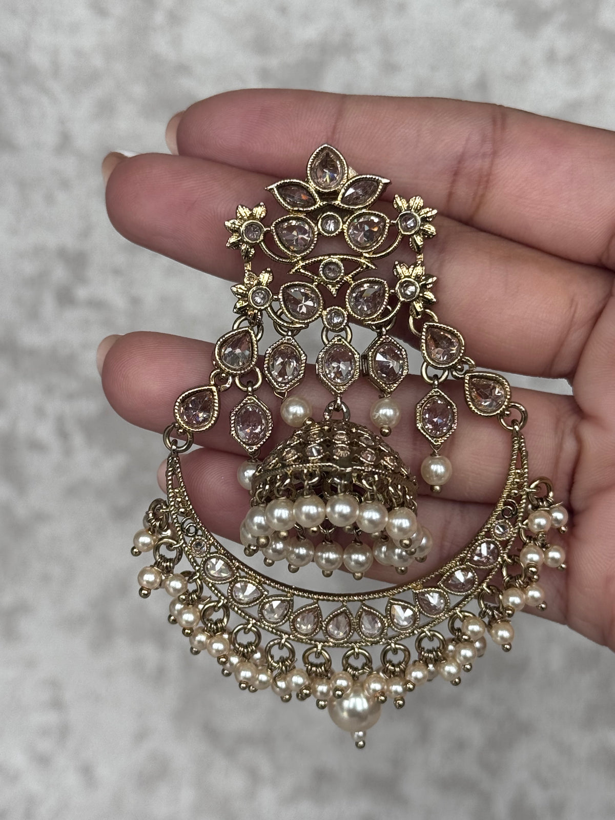 Leela – Chandbali Jhumka Earrings | The Tara Collection