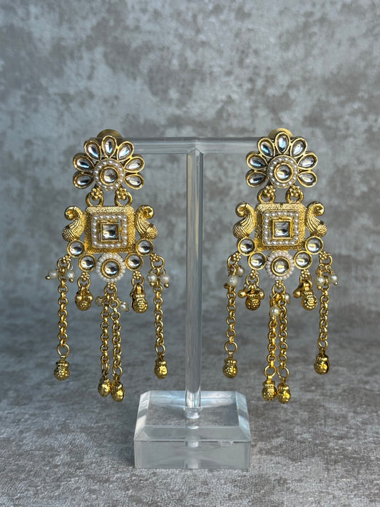 Heritage Square Ghungroo Drop Earrings