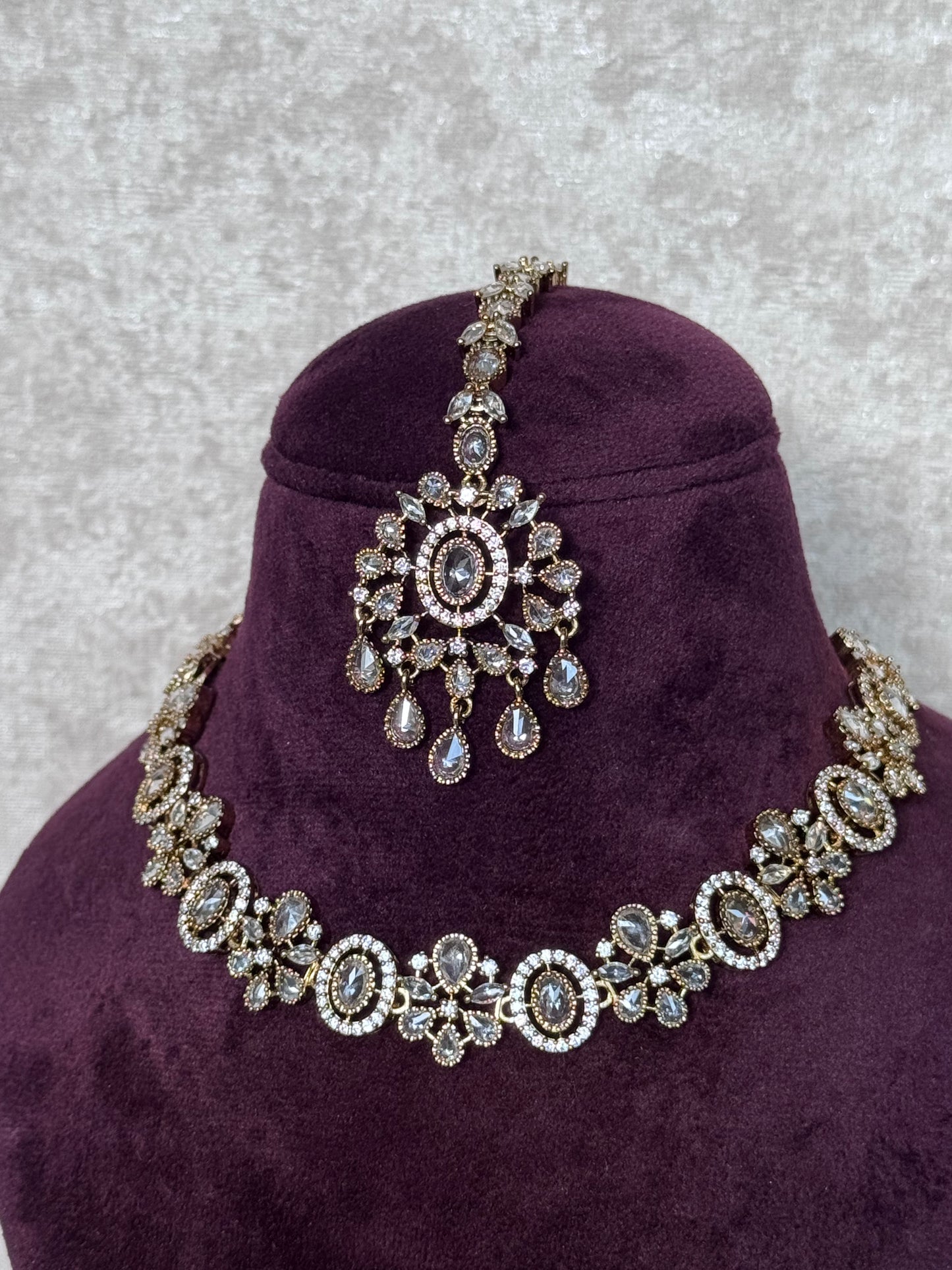 Gold Tone AD Cubic Zirconia Necklace Sets | The Tara Collection