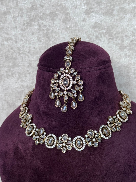 Gold Tone AD Cubic Zirconia Necklace Sets | The Tara Collection