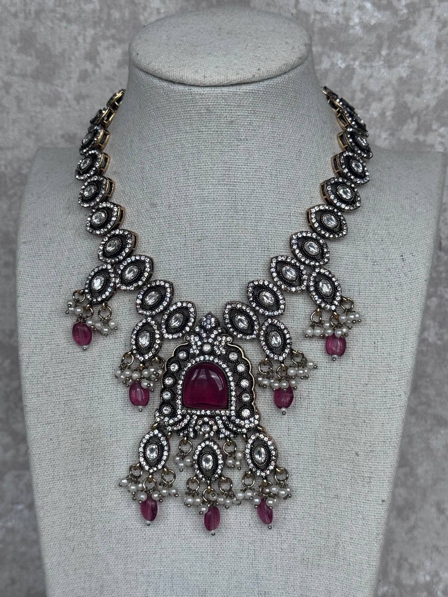 Pink Doublet Necklace Set | The Tara Collection